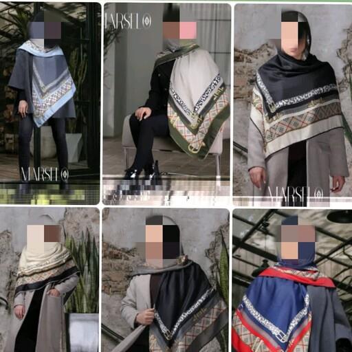 روسری نخی برند مارسلو سبک و راحت قواره140ویژه فصل گرم سال شال وروسری ترنج2